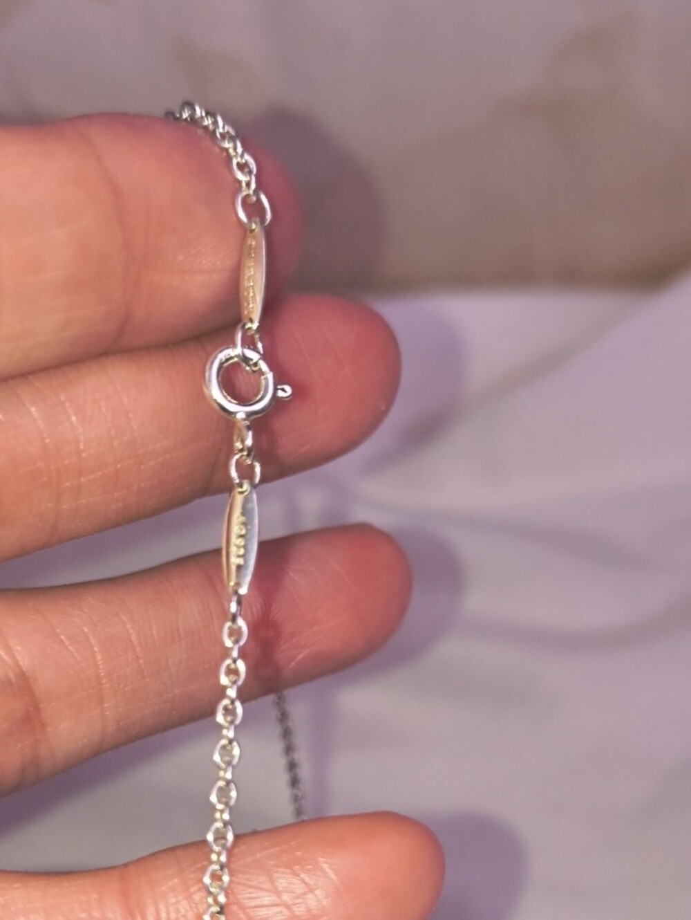 Tiffany & Co. Silver Lariat Necklace with Open Heart Accents - Blue Pouch - Picture 6 of 17